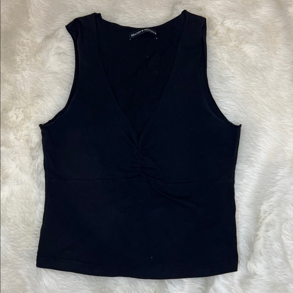 Brandy Melville Black V-Neck Tank Top
